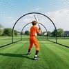 image:imageVEVOR Baseball Batting CageProfessional Softball Baseball Batting Hitting Training NetHeavy Duty Enclosed PE Practice Portable Pitching Cage NetampCarry Bagfor BackyardFieldIndoorampOutdoor19 FT Carbon Steel Frame