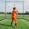 image:imageVEVOR Baseball Batting CageProfessional Softball Baseball Batting Hitting Training NetHeavy Duty Enclosed PE Practice Portable Pitching Cage NetampCarry Bagfor BackyardFieldIndoorampOutdoor35 FT Carbon Steel Frame