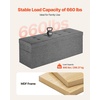 image:imageVEVOR Foldable Storage Ottoman Bench End of Bed Bench with Side Bags Folding Upholstered Storage Chest Supports 660 lbs Linen Bed Ottoman with Large Space for Living Room Bedroom Entryway BeigeGrey