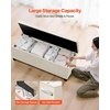 image:imageVEVOR Foldable Storage Ottoman Bench End of Bed Bench with Side Bags Folding Upholstered Storage Chest Supports 660 lbs Linen Bed Ottoman with Large Space for Living Room Bedroom Entryway BeigeBeige