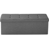 image:imageVEVOR Foldable Storage Ottoman Bench End of Bed Bench with Side Bags Folding Upholstered Storage Chest Supports 660 lbs Linen Bed Ottoman with Large Space for Living Room Bedroom Entryway BeigeGrey