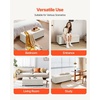image:imageVEVOR Foldable Storage Ottoman Bench End of Bed Bench with Side Bags Folding Upholstered Storage Chest Supports 660 lbs Linen Bed Ottoman with Large Space for Living Room Bedroom Entryway BeigeBeige