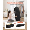 image:imageVEVOR Foldable Storage Ottoman Bench End of Bed Bench with Side Bags Folding Upholstered Storage Chest Supports 660 lbs Linen Bed Ottoman with Large Space for Living Room Bedroom Entryway BeigeBlack
