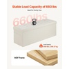 image:imageVEVOR Foldable Storage Ottoman Bench End of Bed Bench with Side Bags Folding Upholstered Storage Chest Supports 660 lbs Linen Bed Ottoman with Large Space for Living Room Bedroom Entryway BeigeBeige