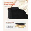 image:imageVEVOR Foldable Storage Ottoman Bench End of Bed Bench with Side Bags Folding Upholstered Storage Chest Supports 660 lbs Linen Bed Ottoman with Large Space for Living Room Bedroom Entryway BeigeBlack