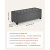 image:imageVEVOR Foldable Storage Ottoman Bench End of Bed Bench with Side Bags Folding Upholstered Storage Chest Supports 660 lbs Linen Bed Ottoman with Large Space for Living Room Bedroom Entryway BeigeGrey
