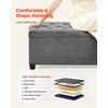 image:imageVEVOR Foldable Storage Ottoman Bench End of Bed Bench with Side Bags Folding Upholstered Storage Chest Supports 660 lbs Linen Bed Ottoman with Large Space for Living Room Bedroom Entryway BeigeGrey