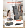 image:imageVEVOR Foldable Storage Ottoman Bench End of Bed Bench with Side Bags Folding Upholstered Storage Chest Supports 660 lbs Linen Bed Ottoman with Large Space for Living Room Bedroom Entryway BeigeGrey