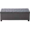 image:imageVEVOR Foldable Storage Ottoman Bench End of Bed Bench with Side Bags Folding Upholstered Storage Chest Supports 660 lbs Linen Bed Ottoman with Large Space for Living Room Bedroom Entryway BeigeGrey