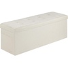 image:imageVEVOR Foldable Storage Ottoman Bench End of Bed Bench with Side Bags Folding Upholstered Storage Chest Supports 660 lbs Linen Bed Ottoman with Large Space for Living Room Bedroom Entryway BeigeBeige