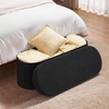 image:imageVEVOR Foldable Storage Ottoman Bench End of Bed Bench with Side Bags Folding Upholstered Storage Chest Supports 660 lbs Linen Bed Ottoman with Large Space for Living Room Bedroom Entryway BeigeBlack