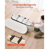 image:imageVEVOR Foldable Storage Ottoman Bench End of Bed Bench with Side Bags Folding Upholstered Storage Chest Supports 660 lbs Linen Bed Ottoman with Large Space for Living Room Bedroom Entryway BeigeBeige