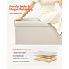 image:imageVEVOR Foldable Storage Ottoman Bench End of Bed Bench with Side Bags Folding Upholstered Storage Chest Supports 660 lbs Linen Bed Ottoman with Large Space for Living Room Bedroom Entryway BeigeBeige