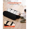 image:imageVEVOR Foldable Storage Ottoman Bench End of Bed Bench with Side Bags Folding Upholstered Storage Chest Supports 660 lbs Linen Bed Ottoman with Large Space for Living Room Bedroom Entryway BeigeBlack
