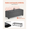 image:imageVEVOR Foldable Storage Ottoman Bench End of Bed Bench with Side Bags Folding Upholstered Storage Chest Supports 660 lbs Linen Bed Ottoman with Large Space for Living Room Bedroom Entryway BeigeGrey