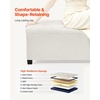 image:imageVEVOR Foldable Storage Ottoman Bench End of Bed Bench with Side Bags Folding Upholstered Storage Chest Supports 660 lbs Linen Bed Ottoman with Large Space for Living Room Bedroom Entryway BeigeBeige