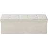 image:imageVEVOR Foldable Storage Ottoman Bench End of Bed Bench with Side Bags Folding Upholstered Storage Chest Supports 660 lbs Linen Bed Ottoman with Large Space for Living Room Bedroom Entryway BeigeBeige