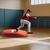 image:imageVEVOR Pitching Mound Baseball Game Mound IndoorOutdoor Pitching Practice and Training Equipment Softball Pitching Aids with Antifade Turf and Pitching RubberRed