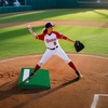 image:imageVEVOR Pitching Mound Baseball Game Mound IndoorOutdoor Pitching Practice and Training Equipment Softball Pitching Aids with Antifade Turf and Pitching RubberGreen