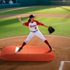 image:imageVEVOR Pitching Mound Baseball Game Mound IndoorOutdoor Pitching Practice and Training Equipment Softball Pitching Aids with Antifade Turf and Pitching RubberRed