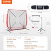 image:imageVEVOR Softball Practice Net Portable Baseball Training Net for Hitting Batting Catching Pitching  Backstop Equipment with Bow Frame Carry Bag Strike Zone Batting TeeNetTee