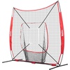 image:imageVEVOR Softball Practice Net Portable Baseball Training Net for Hitting Batting Catching Pitching  Backstop Equipment with Bow Frame Carry Bag Strike Zone Batting Tee7X7FT Set 2