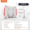 image:imageVEVOR Softball Practice Net Portable Baseball Training Net for Hitting Batting Catching Pitching  Backstop Equipment with Bow Frame Carry Bag Strike Zone Batting Tee7X7FT Set 1