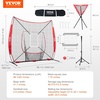 image:imageVEVOR Softball Practice Net Portable Baseball Training Net for Hitting Batting Catching Pitching  Backstop Equipment with Bow Frame Carry Bag Strike Zone Batting Tee7X7FT Set 2