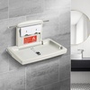 image:imageVEVOR WallMounted Baby Changing Station Horizontal Foldable Diaper Change Table with Safety Straps and Hanging Rods Use in Commercial Bathrooms Daycare Centers for Newborns amp InfantWallMounted Diaper Changing Station