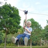 image:imageVEVOR Zipline Kit for Kids and Adult 52 ft Zip Line Kits Up to 330 lb Backyard Outdoor Quick Setup Zipline Playground Entertainment with Zipline Nylon Safety Harness Seat and HandlebarBlue100 ft