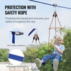 image:imageVEVOR Zipline Kit for Kids and Adult 52 ft Zip Line Kits Up to 330 lb Backyard Outdoor Quick Setup Zipline Playground Entertainment with Zipline Nylon Safety Harness Seat and HandlebarBlue52 ft