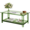 image:imageVEVOR Acrylic Coffee Table 2Tiers Center Table with Open Storage Shelf Modern Rectangle Acrylic Coffe Desk for Living Room Dining Room Kitchen Island Office 315 W x 197 D x 157 H GreenGreen