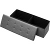 image:imageVEVOR Foldable Storage Ottoman Bench End of Bed Bench with Side Bags Folding Upholstered Storage Chest Supports 660 lbs Linen Bed Ottoman with Large Space for Living Room Bedroom Entryway BeigeGrey