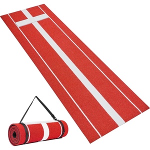 image:imageVEVOR 10x3ft SoftballBaseball Pitching Mat with Rubber Mound  AntiFade Turf amp AntiSlip Foam Backing Portable Fastpitch Training Aid for IndoorOutdoor Practice RedGreenRed
