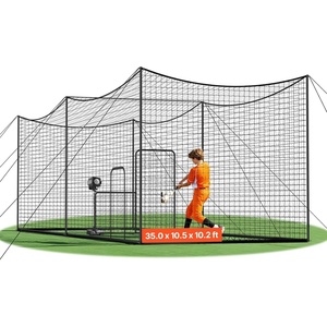 image:imageVEVOR Baseball Batting CageProfessional Softball Baseball Batting Hitting Training NetHeavy Duty Enclosed PE Practice Portable Pitching Cage NetampCarry Bagfor BackyardFieldIndoorampOutdoor35 FT Carbon Steel Frame
