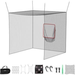 image:imageVEVOR Baseball Batting CageProfessional Softball Baseball Batting Hitting Training NetHeavy Duty Enclosed PE Practice Portable Pitching Cage NetampCarry Bagfor BackyardFieldIndoorampOutdoor10 FT Golf Batting Cage