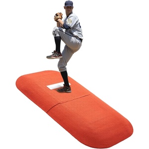 image:imageVEVOR Pitching Mound Baseball Game Mound IndoorOutdoor Pitching Practice and Training Equipment Softball Pitching Aids with Antifade Turf and Pitching RubberRed