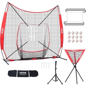 image:imageVEVOR Softball Practice Net Portable Baseball Training Net for Hitting Batting Catching Pitching  Backstop Equipment with Bow Frame Carry Bag Strike Zone Batting Tee7X7FT Set 3