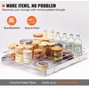 image:imageVEVOR 155 Wx21 Dx35 H Pull Out Cabinet Organizer Heavy Duty Slide Out Pantry Shelves ChromePlated Steel Roll Out Drawers Storage for Home Under Sink 17 Wx22 Dx7 H Install Size for Cabinet215Wx21D