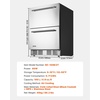 image:imageVEVOR 24 Inch Under Counter Drawer Refrigerator Stainless Steel Dual Drawer Fridge with Temperature Control Outdoor Refrigerator with Powerful Compressor amp LED Display Fit for Home Office etc