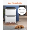 image:imageVEVOR 24 Inch Under Counter Drawer Refrigerator Stainless Steel Dual Drawer Fridge with Temperature Control Outdoor Refrigerator with Powerful Compressor amp LED Display Fit for Home Office etc