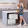 image:imageVEVOR 24 Inch Under Counter Drawer Refrigerator Stainless Steel Dual Drawer Fridge with Temperature Control Outdoor Refrigerator with Powerful Compressor amp LED Display Fit for Home Office etc