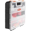 image:imageVEVOR 3Pack Small Parts Organizer 21 Compartments Tools Organizer Box with Removable Dividers PP Hardware Storage Box with Safety Latch amp Portable Handle for Nuts Bolts Screws NailsTool Boxes3PC