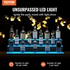 image:imageVEVOR LED Lighted Liquor Bottle Display 3 Tiers 30 Inches Supports USB Illuminated Home Bar Shelf with RF Remote amp App Control 7 Static Colors 14 H Timing Acrylic Lighted Shelf for 24 Bottles3 Tiers 40 Inches