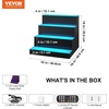 image:imageVEVOR LED Lighted Liquor Bottle Display 3 Tiers 30 Inches Supports USB Illuminated Home Bar Shelf with RF Remote amp App Control 7 Static Colors 14 H Timing Acrylic Lighted Shelf for 24 Bottles4 Tiers 16 Inches