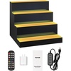 image:imageVEVOR LED Lighted Liquor Bottle Display 3 Tiers 30 Inches Supports USB Illuminated Home Bar Shelf with RF Remote amp App Control 7 Static Colors 14 H Timing Acrylic Lighted Shelf for 24 Bottles4 Tiers 16 Inches