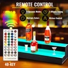 image:imageVEVOR LED Lighted Liquor Bottle Display 3 Tiers 30 Inches Supports USB Illuminated Home Bar Shelf with RF Remote amp App Control 7 Static Colors 14 H Timing Acrylic Lighted Shelf for 24 Bottles2Step 40 inch