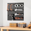 image:imageVEVOR Metal Pegboard Panels 24 x 12 Pegboard 4 Panels Heavy Duty Steel Peg Board Wall Organizer for Living Room Garage Tool Storage Workbench Office Organization Craft Room Kitchen Home Black24 x 24