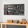 image:imageVEVOR Metal Pegboard Panels 24 x 12 Pegboard 4 Panels Heavy Duty Steel Peg Board Wall Organizer for Living Room Garage Tool Storage Workbench Office Organization Craft Room Kitchen Home Black48 x 24