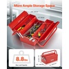 image:imageVEVOR Metal Tool Box 14inch 2Tier 3Tray Portable Folding Tool Chest Organizer with Handle amp Lock Hole Powder Coated Steel Cantilever Toolbox for Household Factory Warehouse Repair Shop Red2 Tier3 Tray